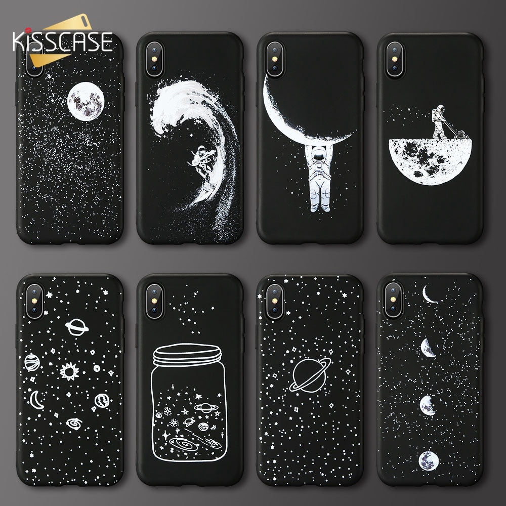 Case For Xiaomi Redmi Note 4 4X 5 6 Pro KISSCASE Moon Star Phone Case For Redmi 6 6A 5 5A S2 MI 8 9 9SE F1 Soft TPU Cover Shell