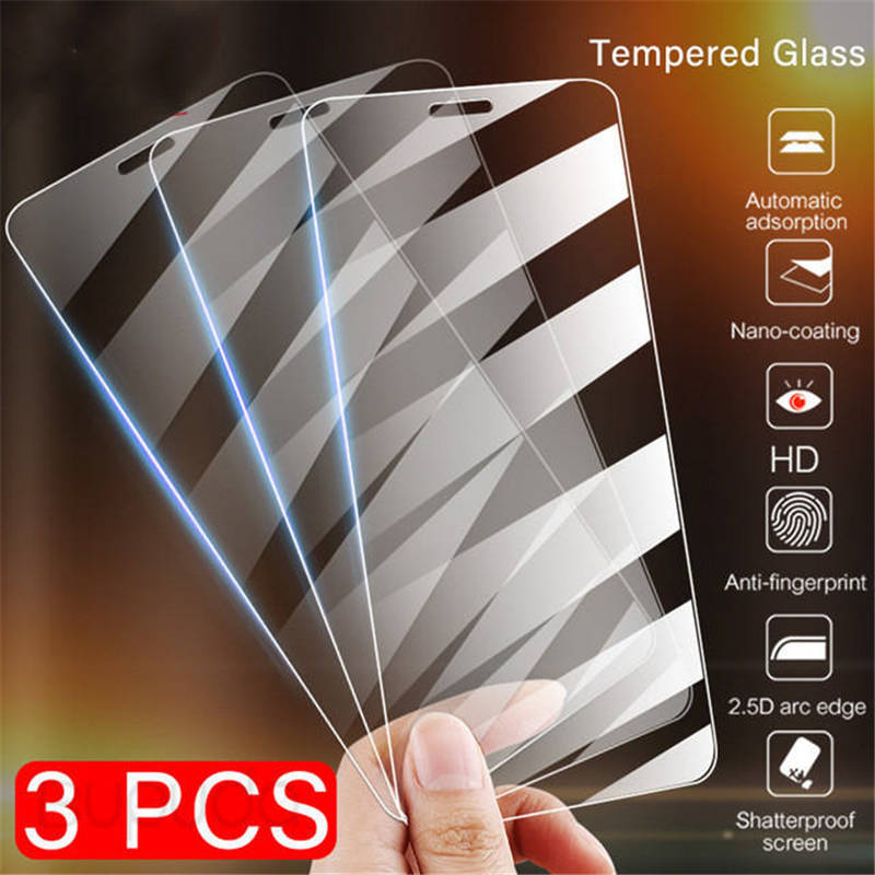 3Pcs Full Cover Glass on the For  iPhone X XS Max XR Tempered Glass For iPhone 7 8 6 6s Plus 5 5S SE 11 Pro Screen Protector