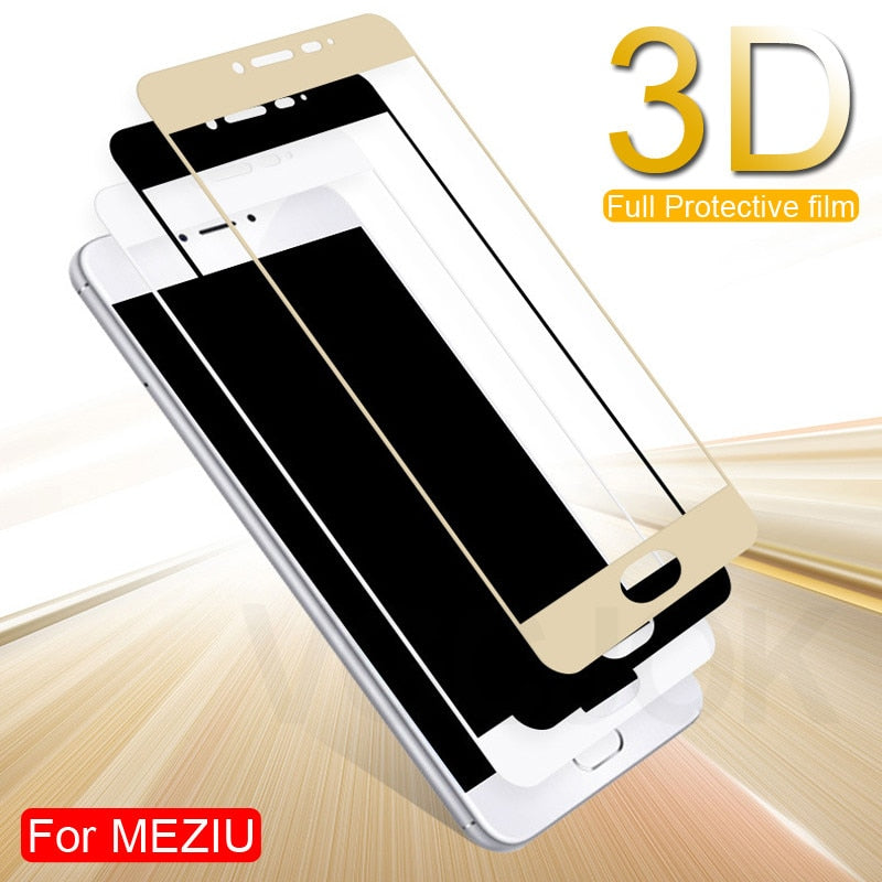 3D Full Cover Protective Glass On The For Meizu M3 M5 M6 Note M6 M6S M6T M3S M3E M5S M5C Pro 7 Tempered Screen Protector Glass