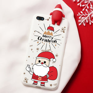 Christmas Cartoon Deer Case For iPhone XR 11 Pro XS Max X 5 5S Silicone Matte Cover For iphone 7 8 6 S 6S Plus 7Plus Case Bear