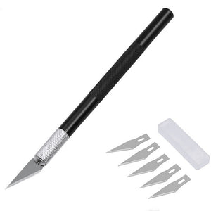 Non-Slip Metal Scalpel Knife Tools Kit Cutter Engraving Craft knives+5pcs Blades Mobile Phone PCB DIY Repair Hand Tools