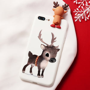 Christmas Cartoon Deer Case For iPhone XR 11 Pro XS Max X 5 5S Silicone Matte Cover For iphone 7 8 6 S 6S Plus 7Plus Case Bear